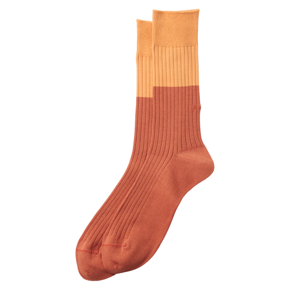 SUNNYSIDERS_ROTOTO_R1459 BICOLOR FORMAL SOCKSL. Orange /Terracotta_Socks