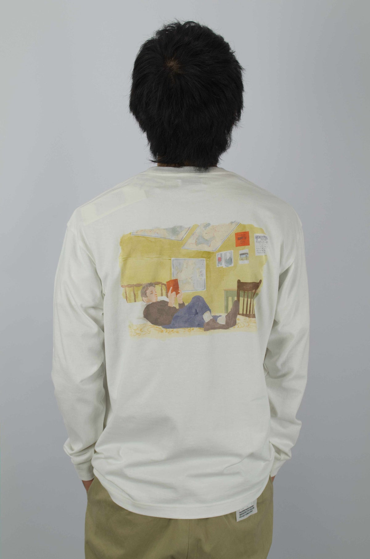 Sunnysiders - Jayden Long Sleeve T-Shirt (Back Print), White