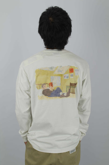 Sunnysiders - Jayden Long Sleeve T-Shirt (Back Print), White