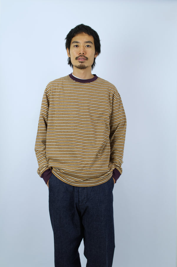 SUNNYSIDERS_SUNNYSIDERS_Sunnysiders - Multi Border Long Sleeve T-Shirt, Brown_T-Shirts