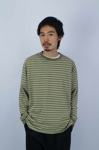Sunnysiders - Multi Border Long Sleeve T-Shirt, Green