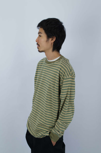 Sunnysiders - Multi Border Long Sleeve T-Shirt, Green