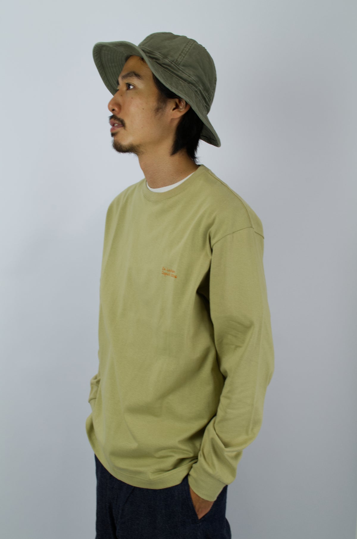 Sunnysiders - Jayden Long Sleeve T-Shirt (Back Print), Moss Green