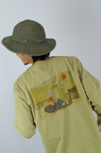 Sunnysiders - Jayden Long Sleeve T-Shirt (Back Print), Moss Green
