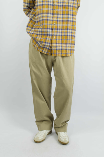 Yaeca - Chino Trousers Two-Tuck Straight, Khaki
