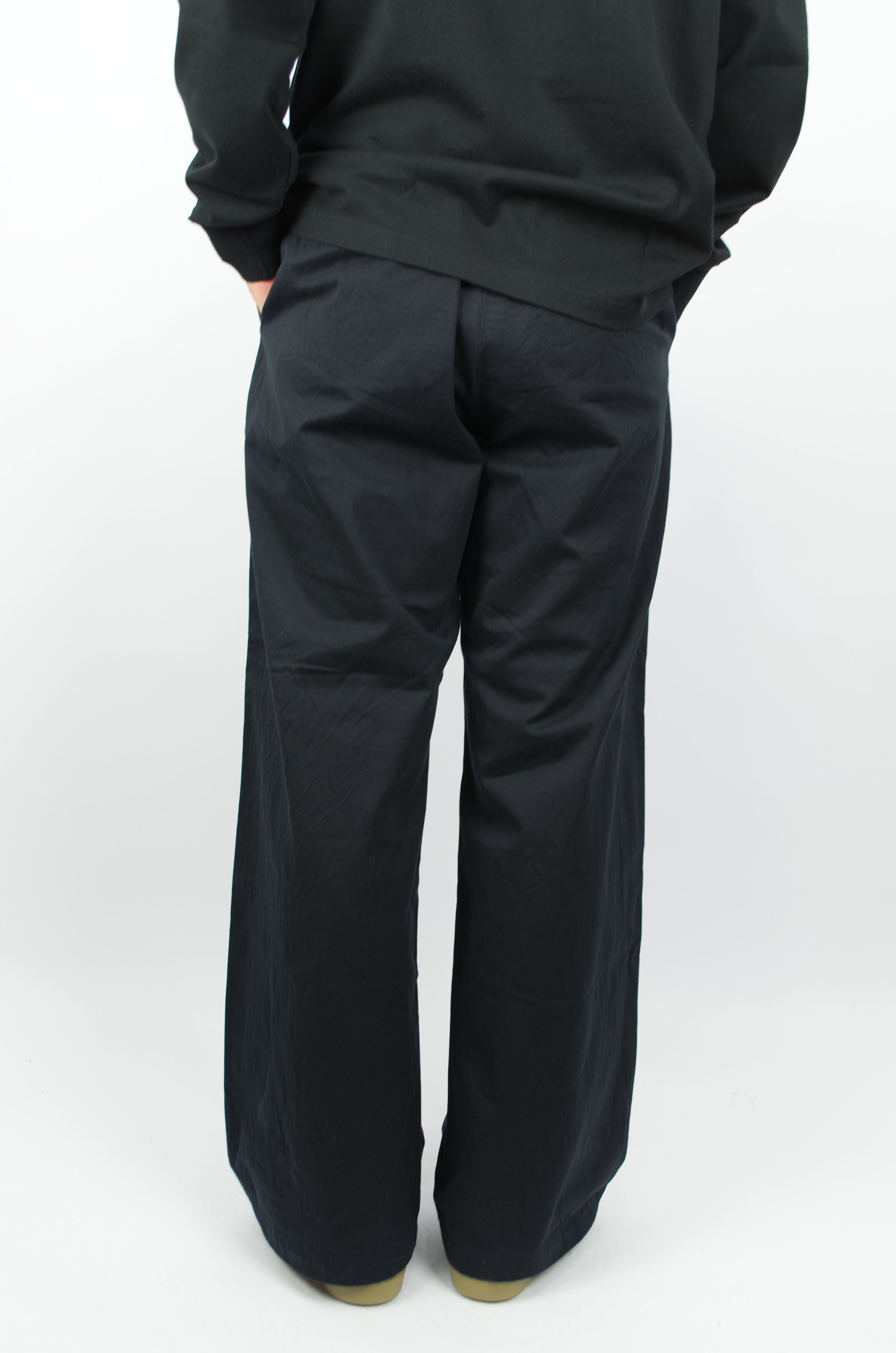 Yaeca - Wide Chino Trousers, Navy – SUNNYSIDERS