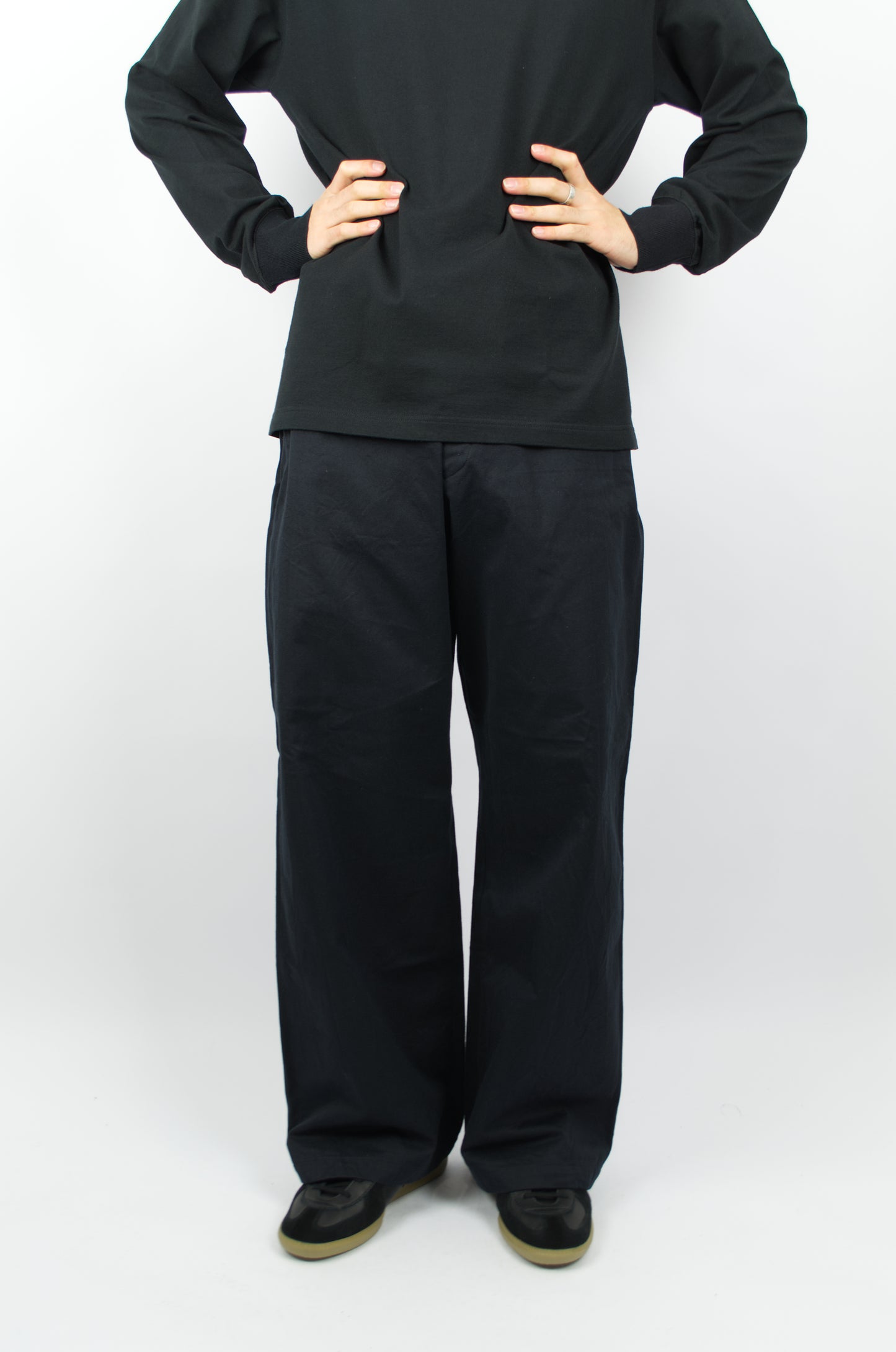Yaeca - Wide Chino Trousers, Navy