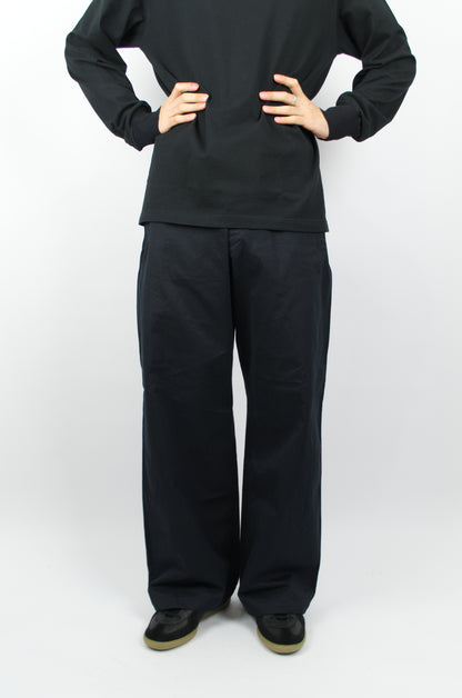 Yaeca - Wide Chino Trousers, Navy