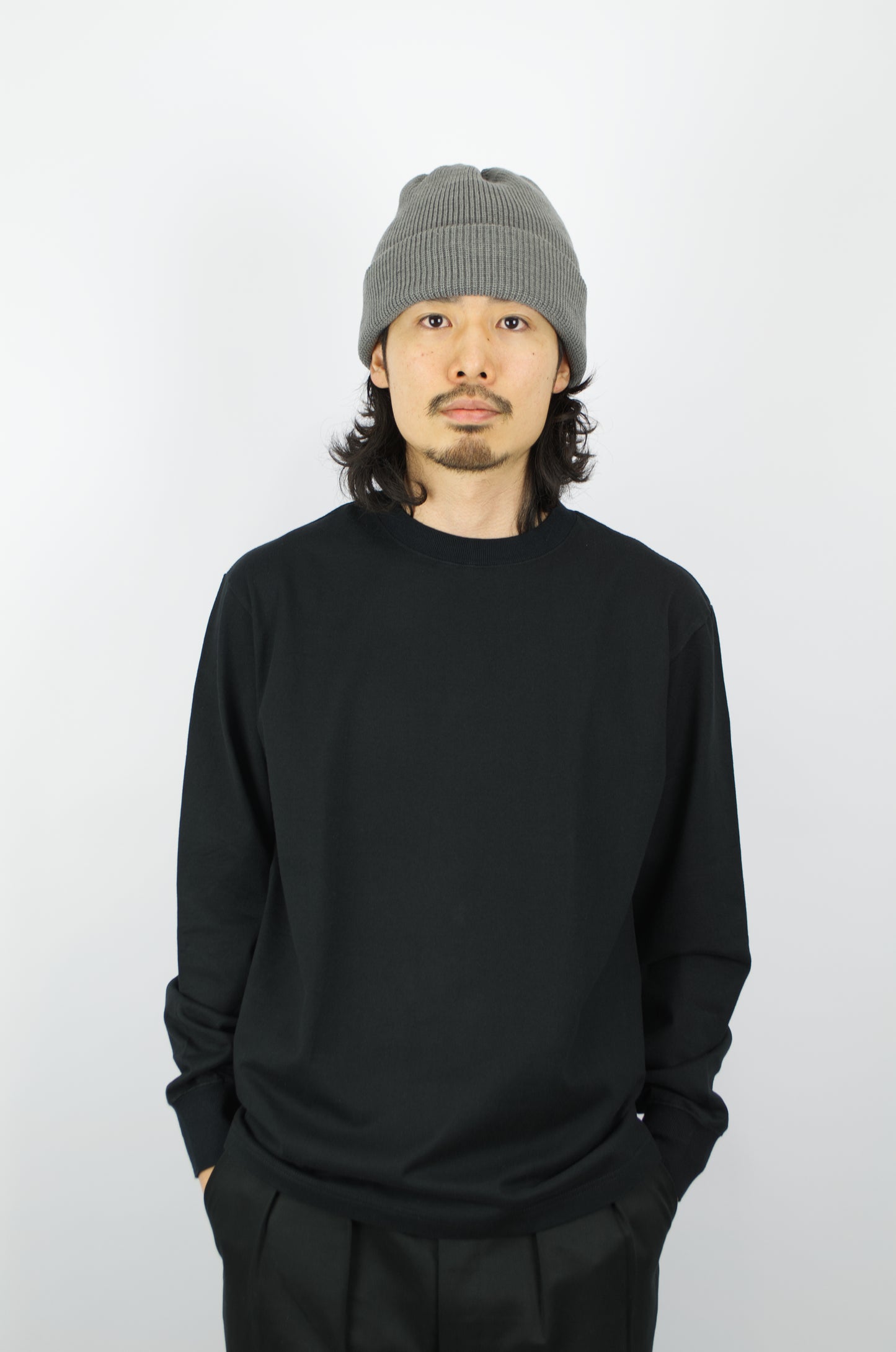 Yonetomi - 'New Basic' Long Sleeve T-Shirt, Black
