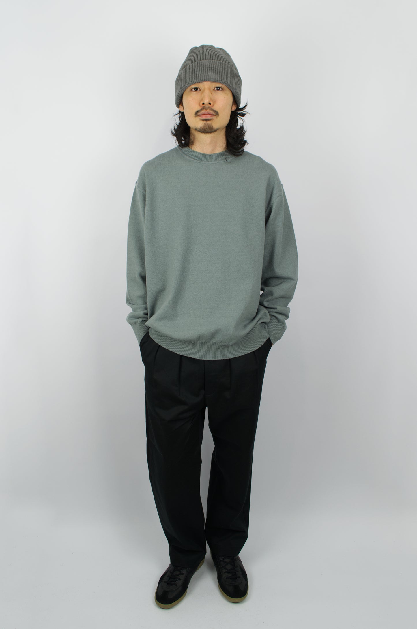 Yonetomi - Wave Cotton Pullover, Blue Grey