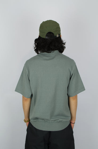 Yonetomi - Wave Cotton Polo, Blue Grey