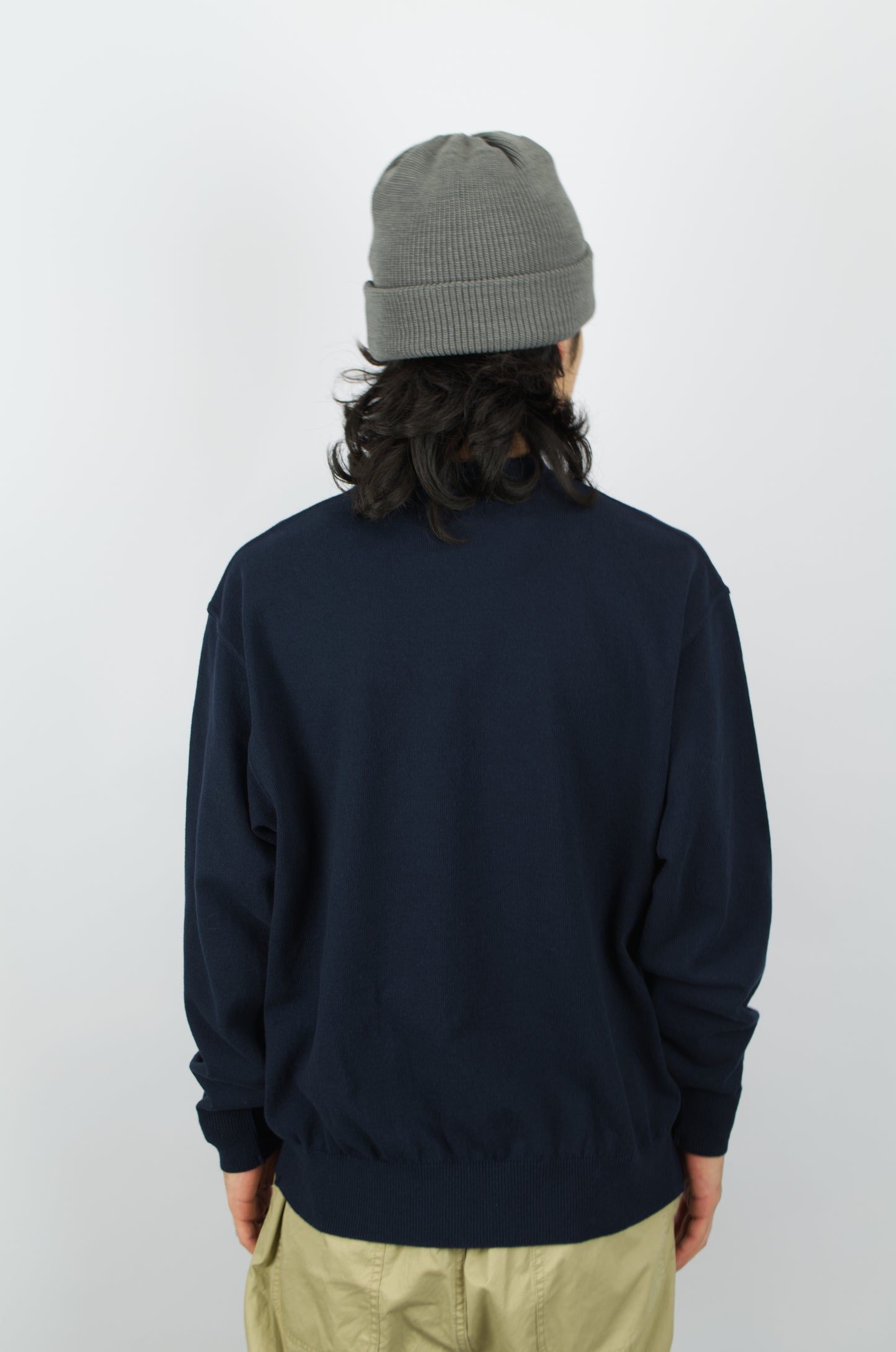 Yonetomi - Wave Cotton Pullover, Navy