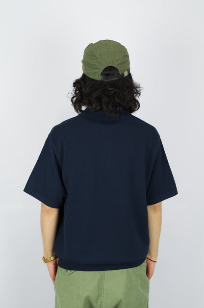 Yonetomi - Wave Cotton Polo, Navy