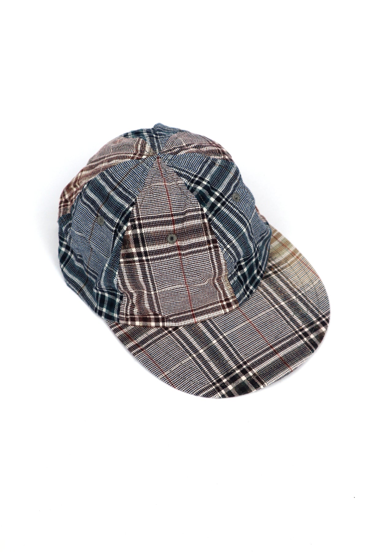SUNNYSIDERS_Decho_Decho - Bleached 6 Panel Hat, Blue Check_Cap