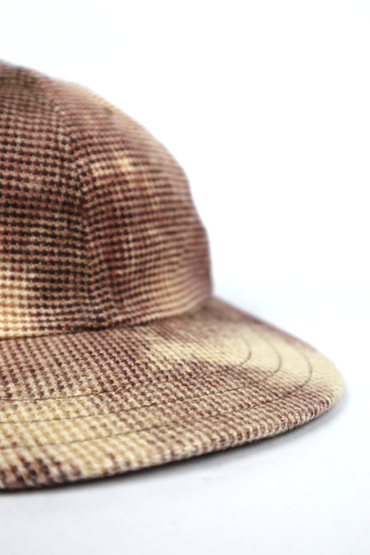 Decho - Bleached 6 Panel Hat, Brown Check
