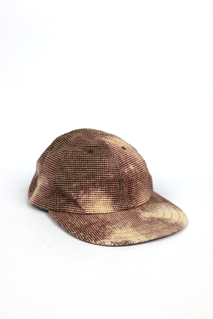 Decho - Bleached 6 Panel Hat, Brown Check