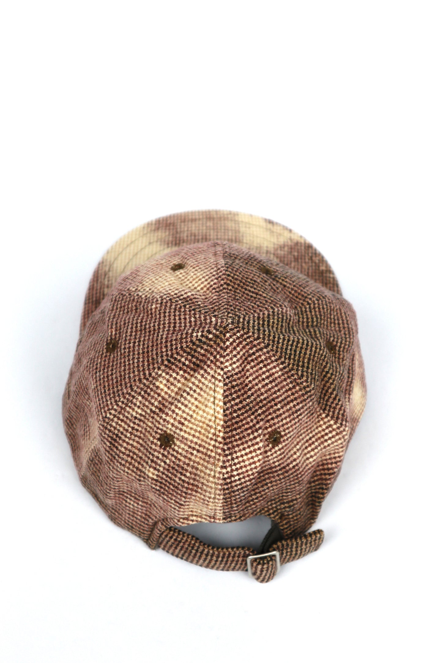 Decho - Bleached 6 Panel Hat, Brown Check