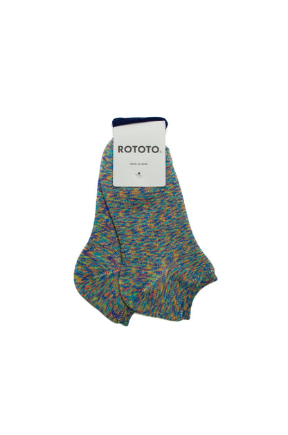 Rototo - Washi Pile Short Socks Kasuri, Bloom