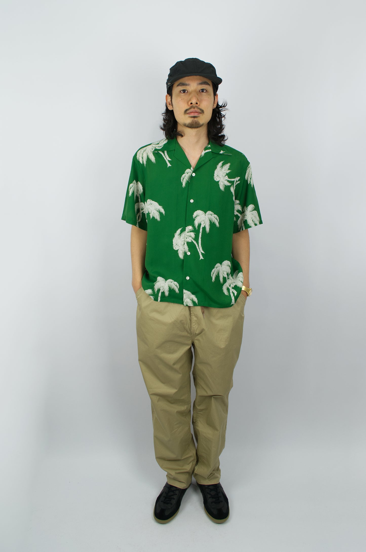 Sunnysiders - Open Collar Shirt, Emerald Green