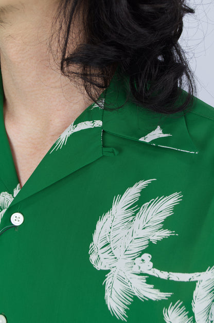 Sunnysiders - Open Collar Shirt, Emerald Green