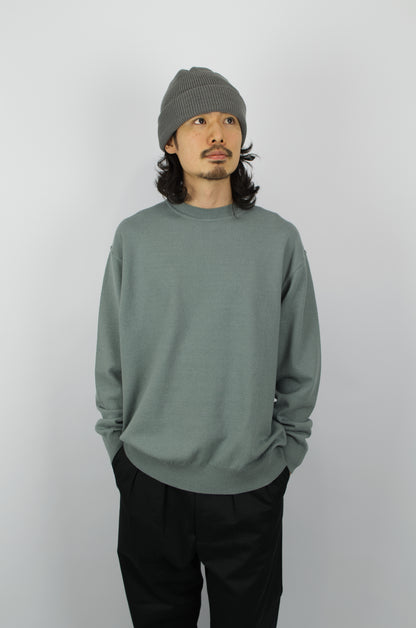 Yonetomi - Wave Cotton Pullover, Blue Grey