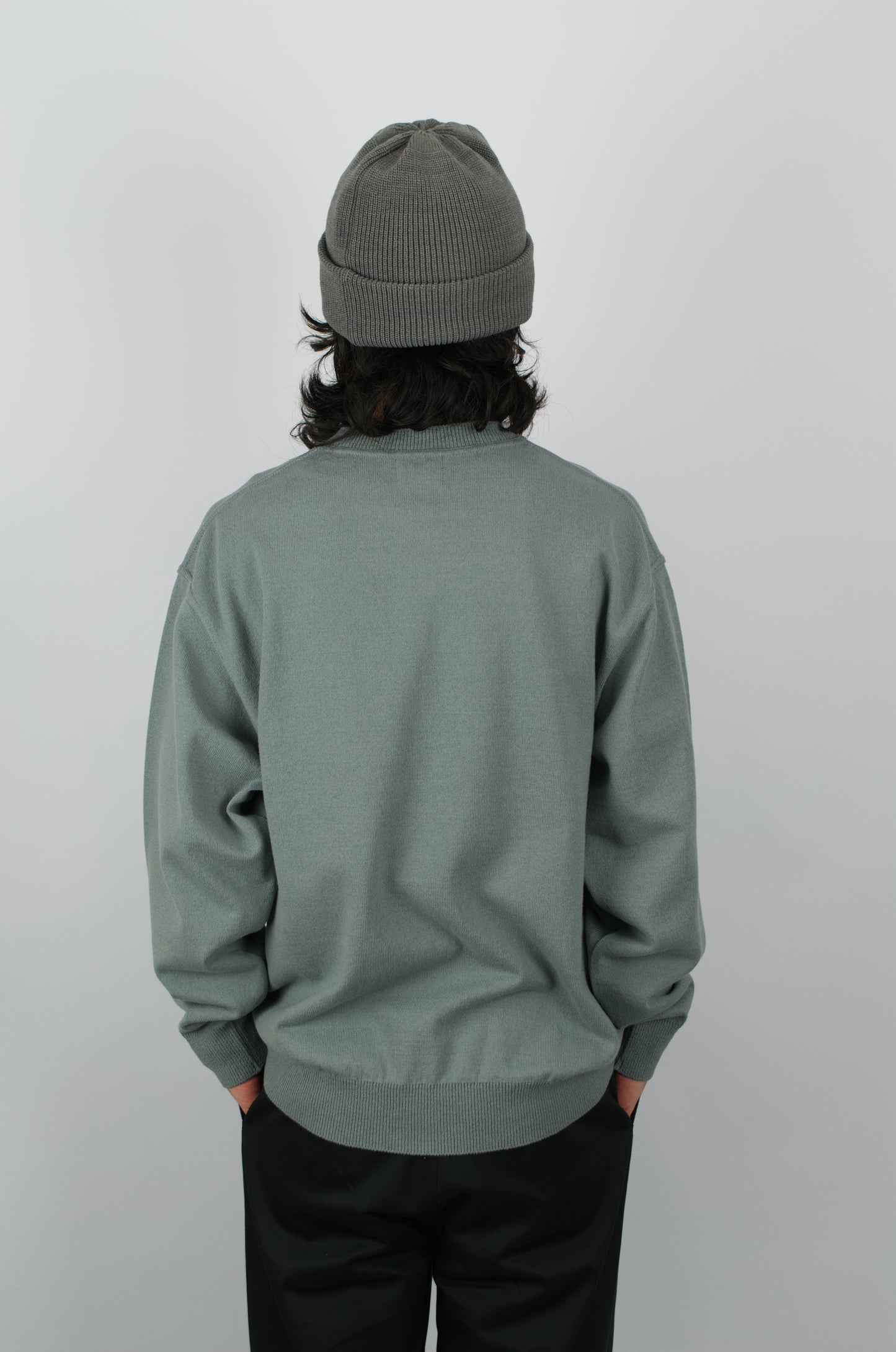 Yonetomi - Wave Cotton Pullover, Blue Grey