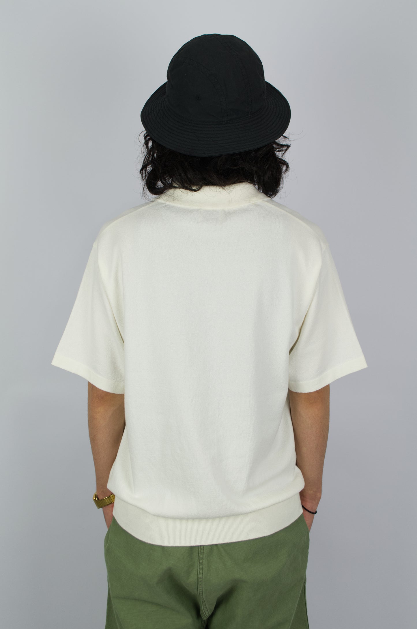 SUNNYSIDERS_YONETOMI_Yonetomi - Wave Cotton Polo, White_knitwear